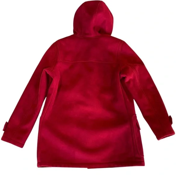 Ralph Lauren CHAPS Car Coat Women’s Faux Suede Red Hooded Cozy Jacket Size M - Picture 3 of 9